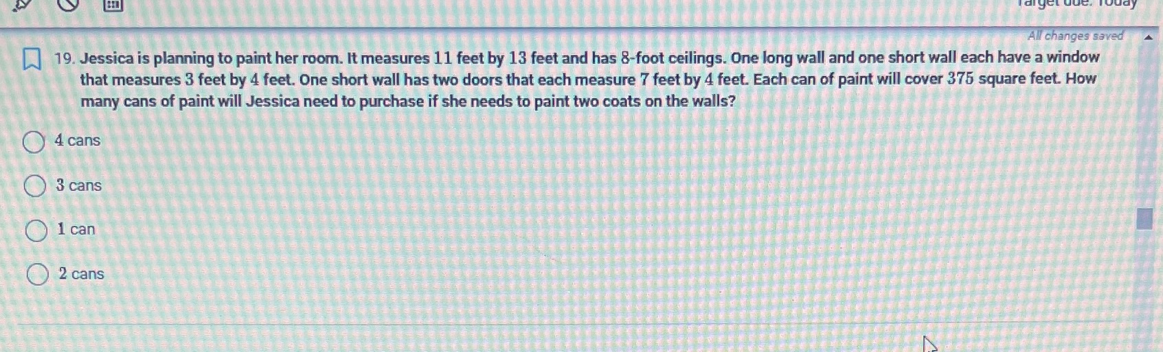 All changes saved 19. Jessica is planning to