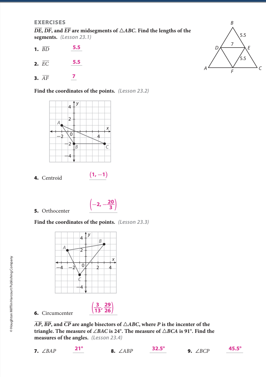 EXERCISES DE, DF, and EF are midsegments of AABC.