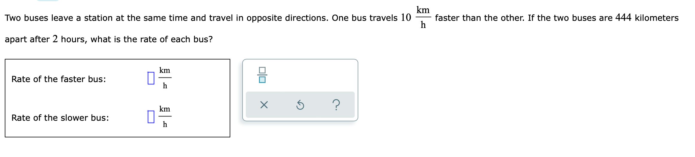 Two buses leave a station at the same time and