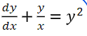 Solve the differential equation using Bernoulli's