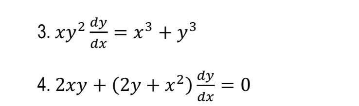 Solve the given differential equations. A