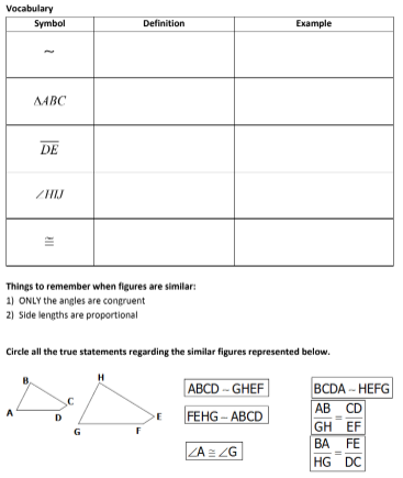 Similar Figures Steps to determine if two figures