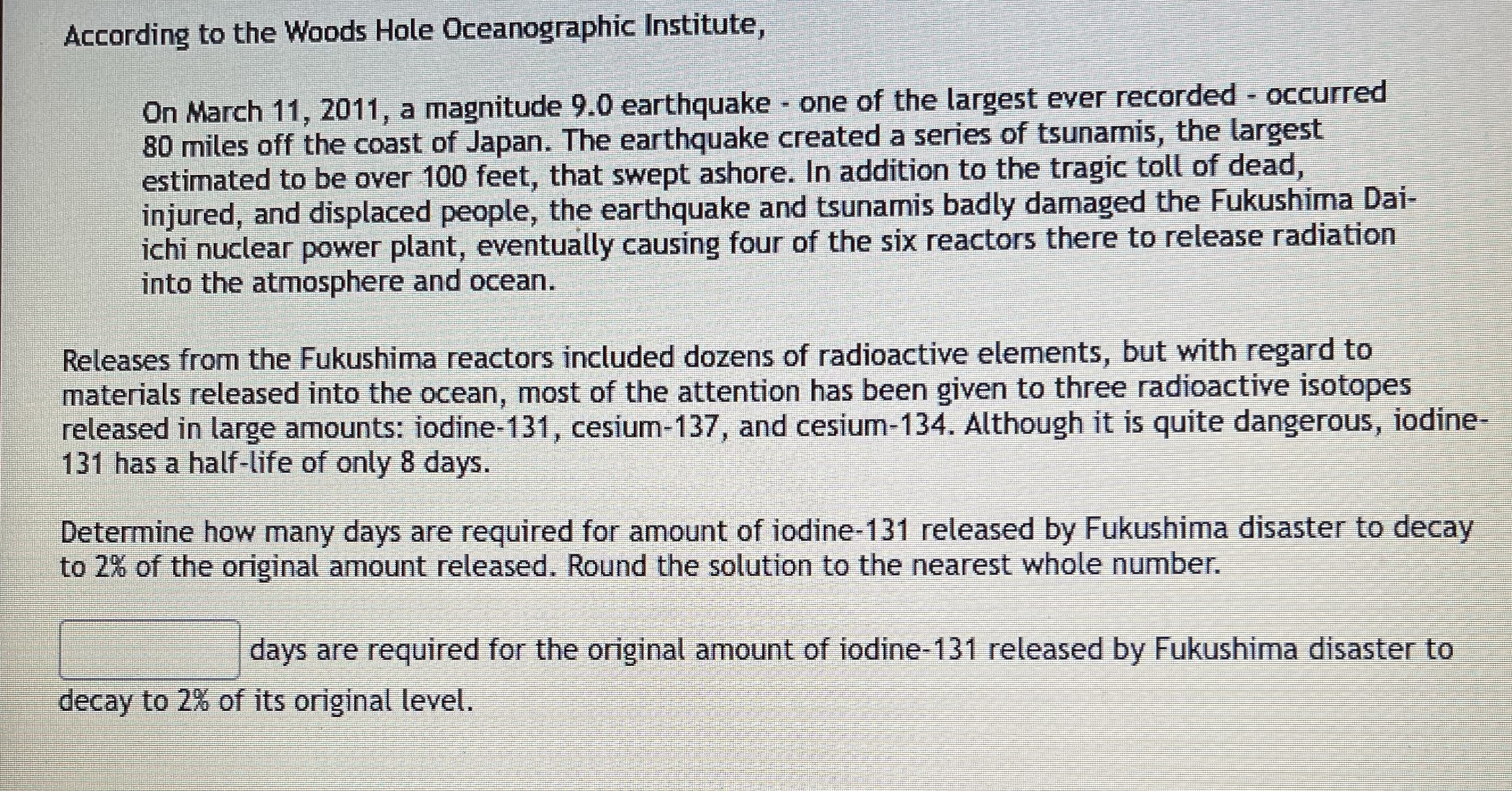 According to the Woods Hole Oceanographic