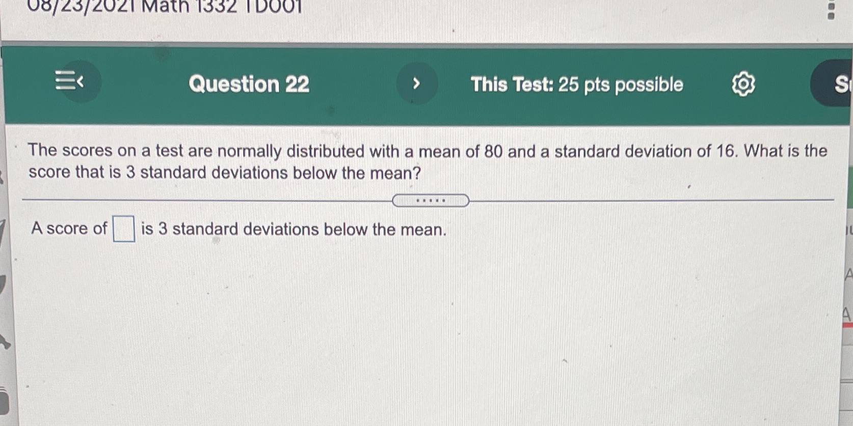 What's the answer? 08/23/2021 Math 1332 | DO01