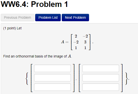WW6.4: Problem 1 Previous Problem Problem List