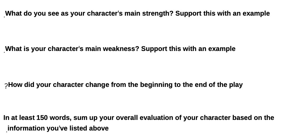 _What do you see as your character's main