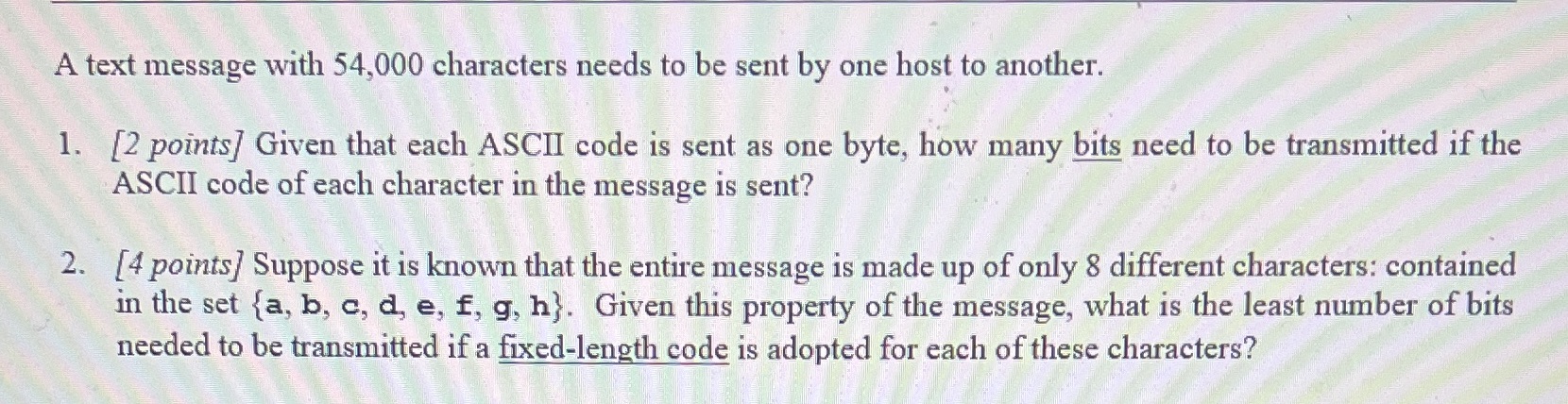 Solve the problem A text message with 54,000
