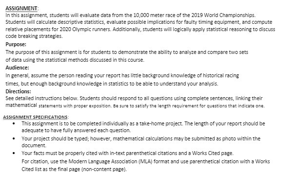 ASSIGNMENT: In this assignment, students will