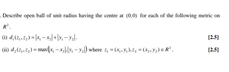 Please show steps Describe open ball of unit