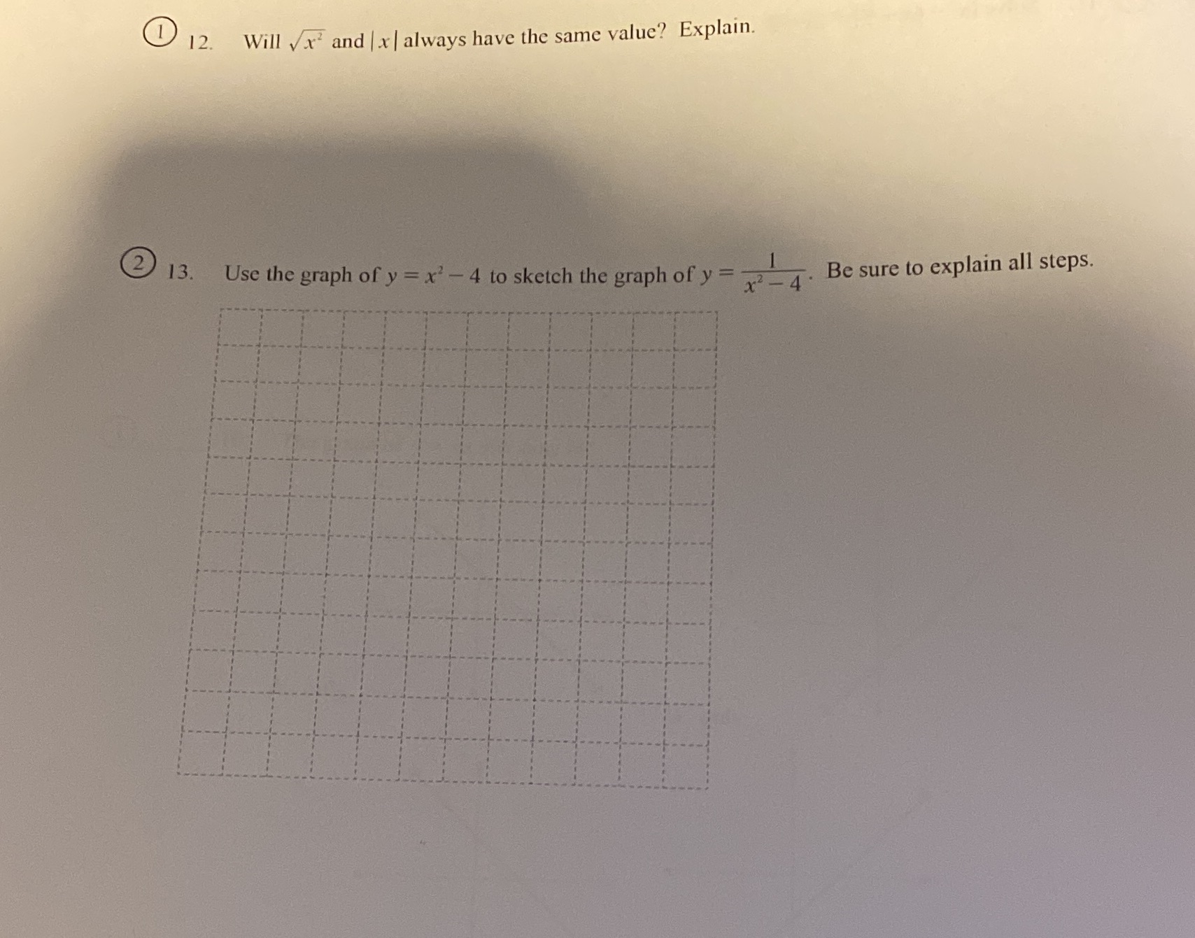 1 12. Will Vx and | x | always have the same