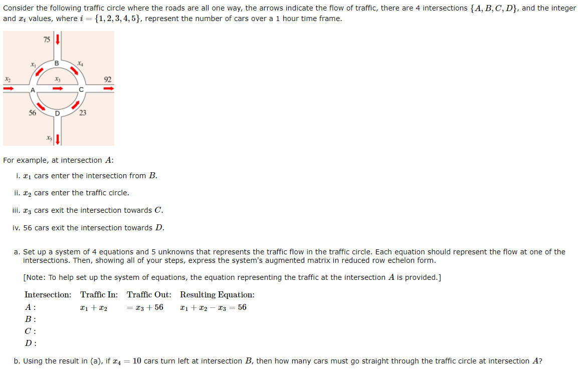 Consider the following traffic circle where the