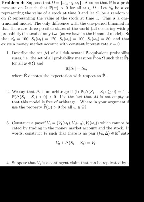 Problem 4: Suppose that ? = {w1, w2, wa}. Assume