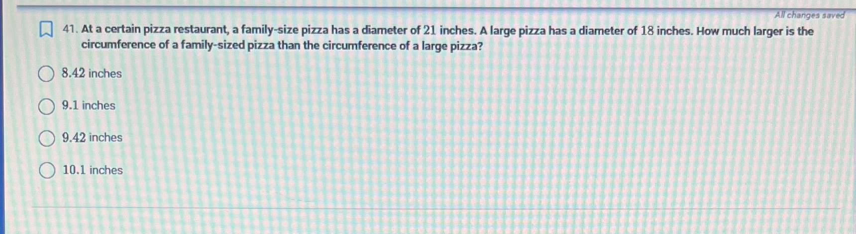 AN changes saved 41. At a certain pizza