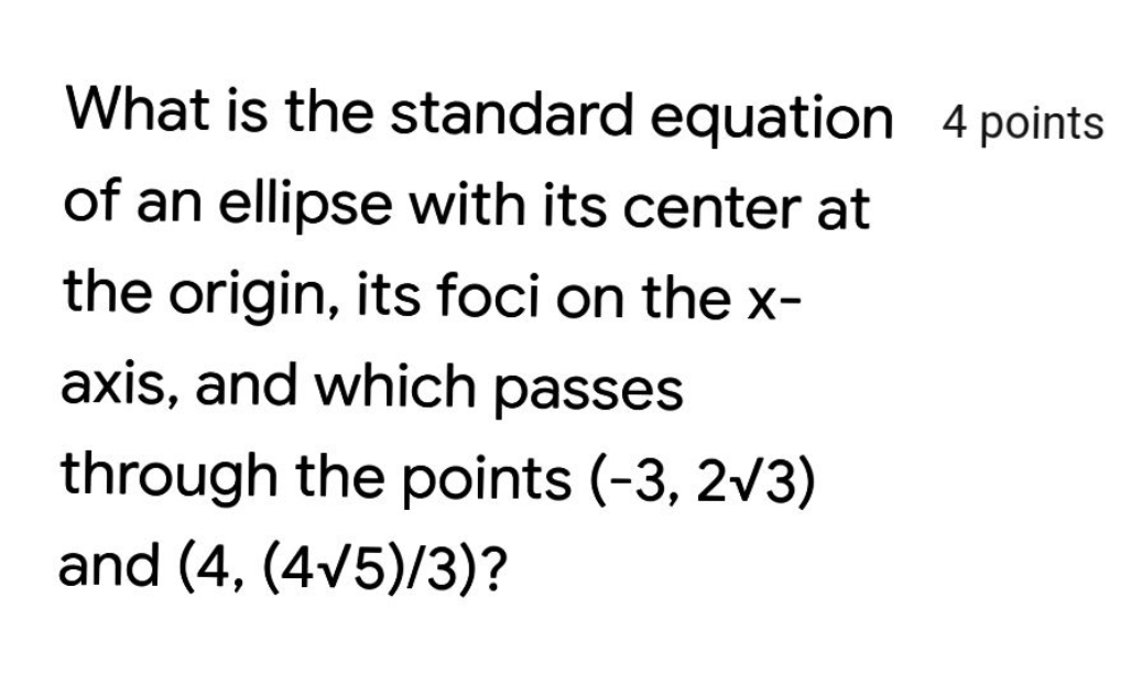 please answer What is the standard equation 4