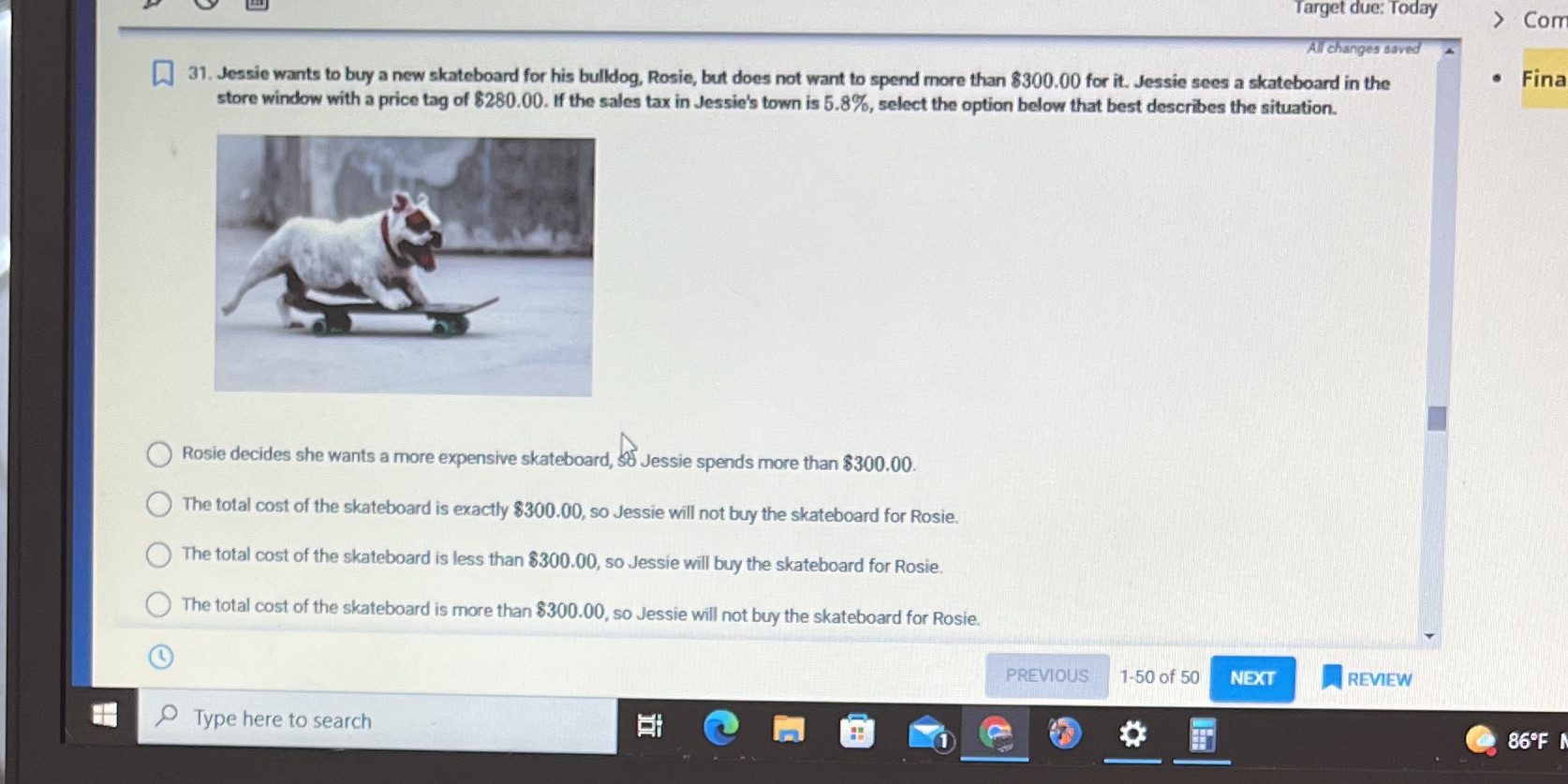 Target due: Today  style=