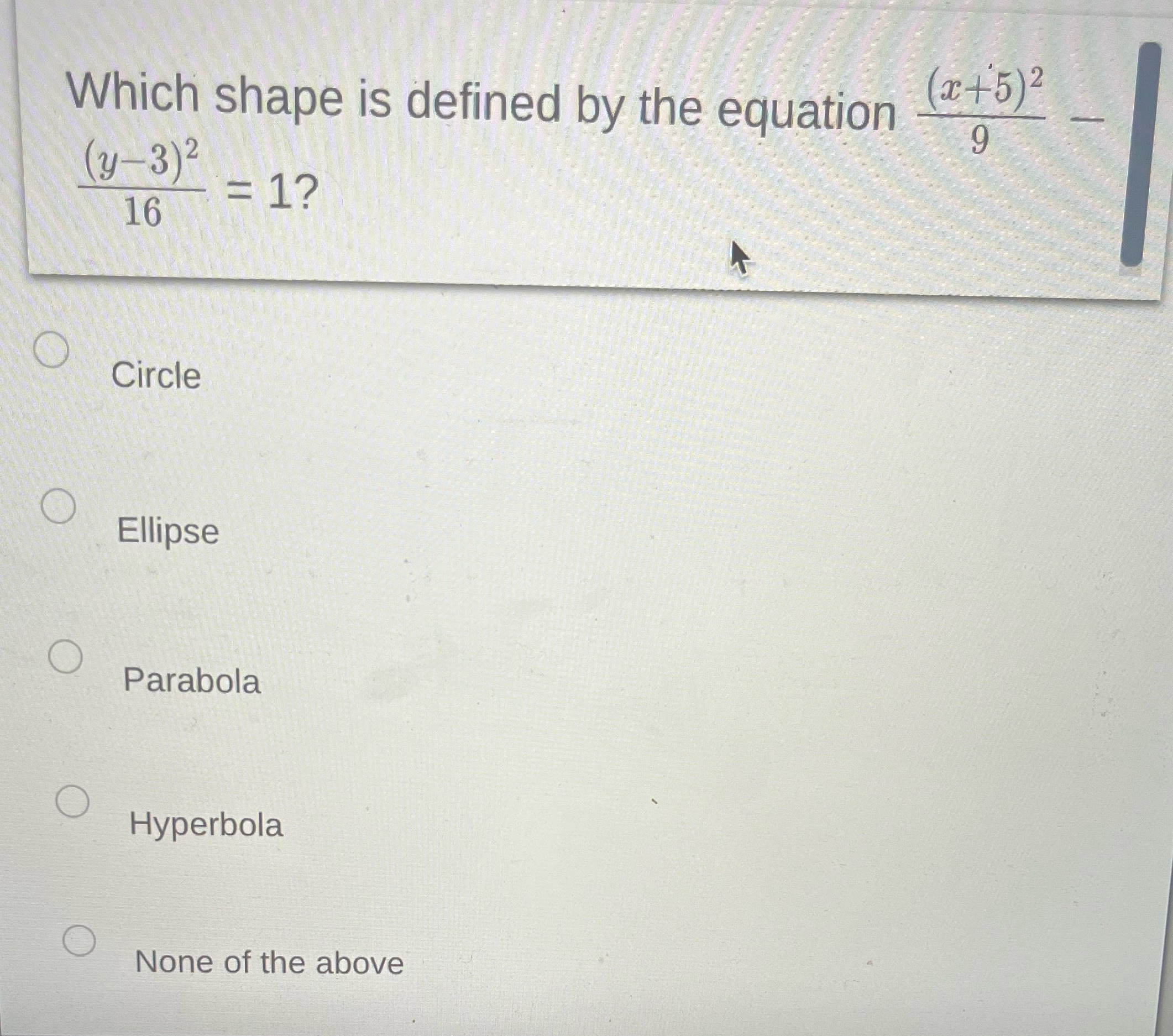 Which shape is defined by the equation (20 + 5) ?