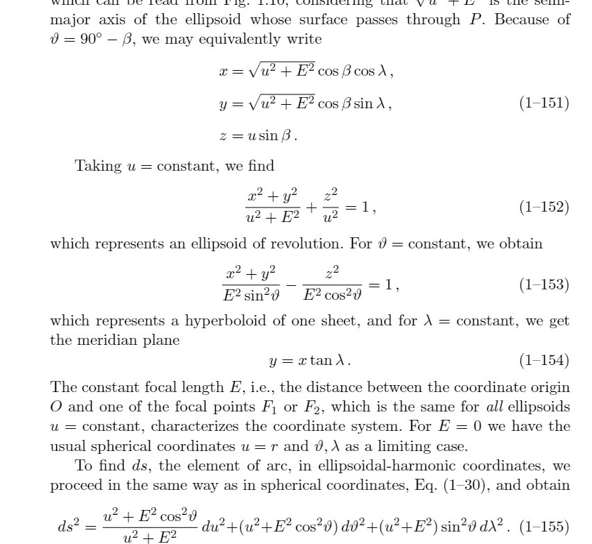 major axis of the ellipsoid whose surface passes