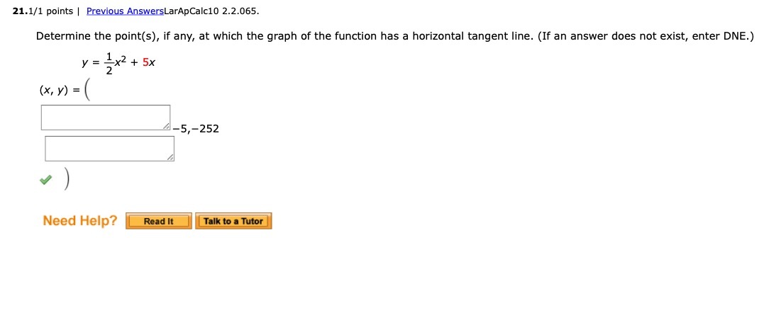 21.1/1 points | WLarApCalclo 2.2.065. Determine