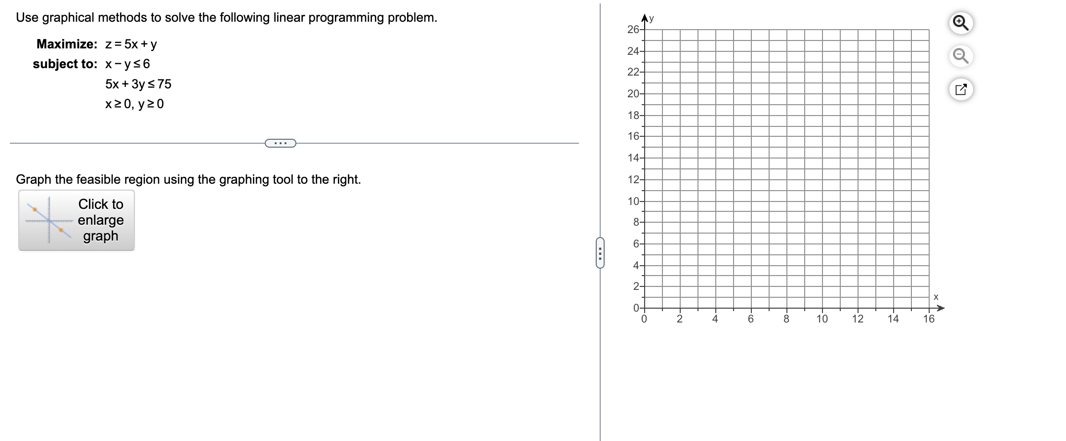 1. Use graphical methods to solve the following