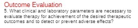 Outcome Evaluation 5. What clinical and