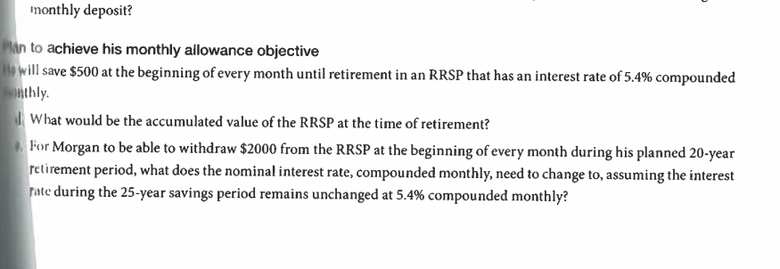 monthly deposit? to actiovo his monthly allowance