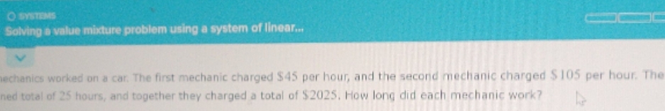 math question the question is Two mechanics