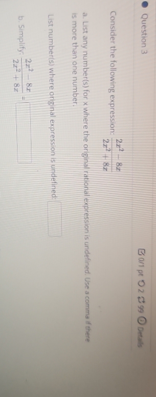 answer a, b Question 3 Go/1 pt 0 2 2 99 1 Details