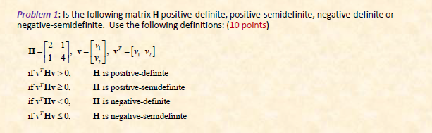 Problem 1: Is the following matrix H
