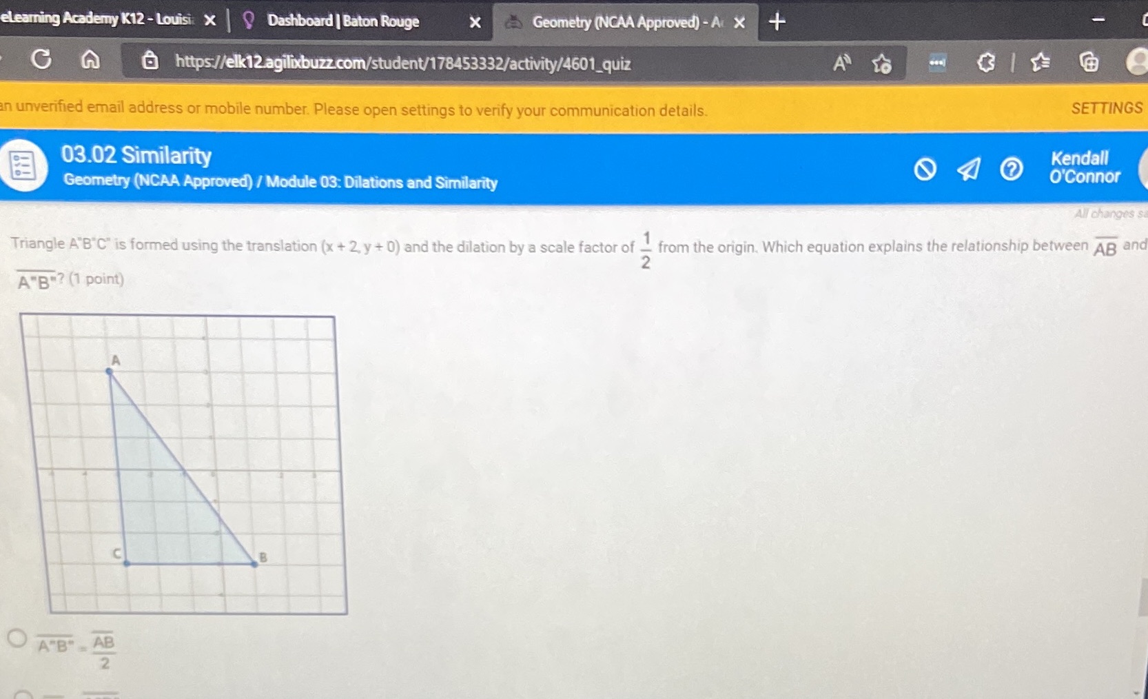 elearning Academy K12 - Louisi: x 9 Dashboard |