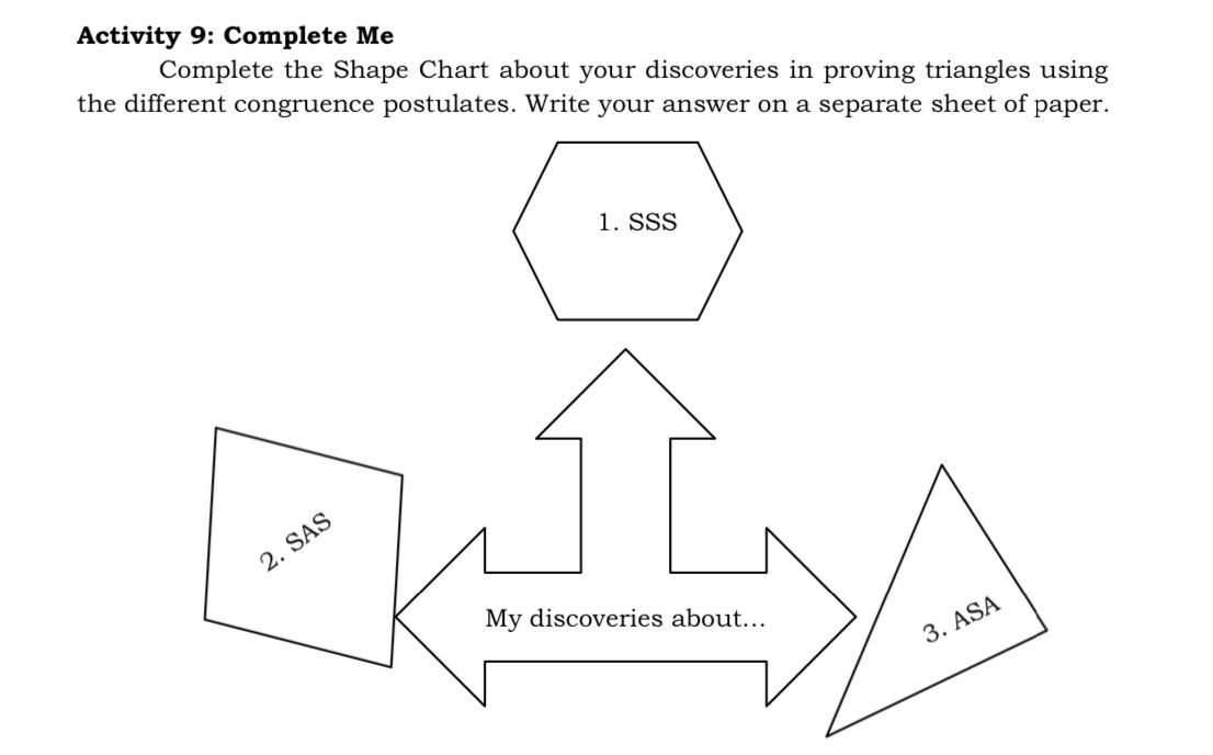 Triangular Congruences Activity 9: Complete Me