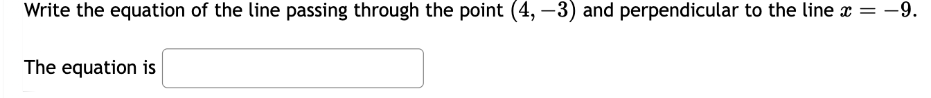 Write the equation of the line passing through