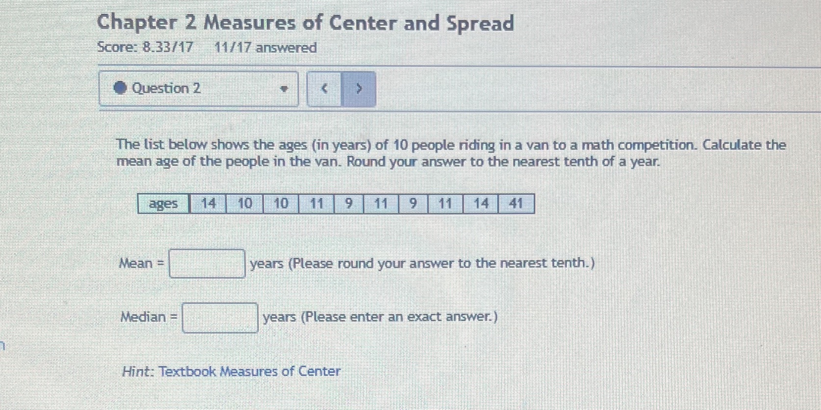 Need this solved please Chapter 2 Measures of