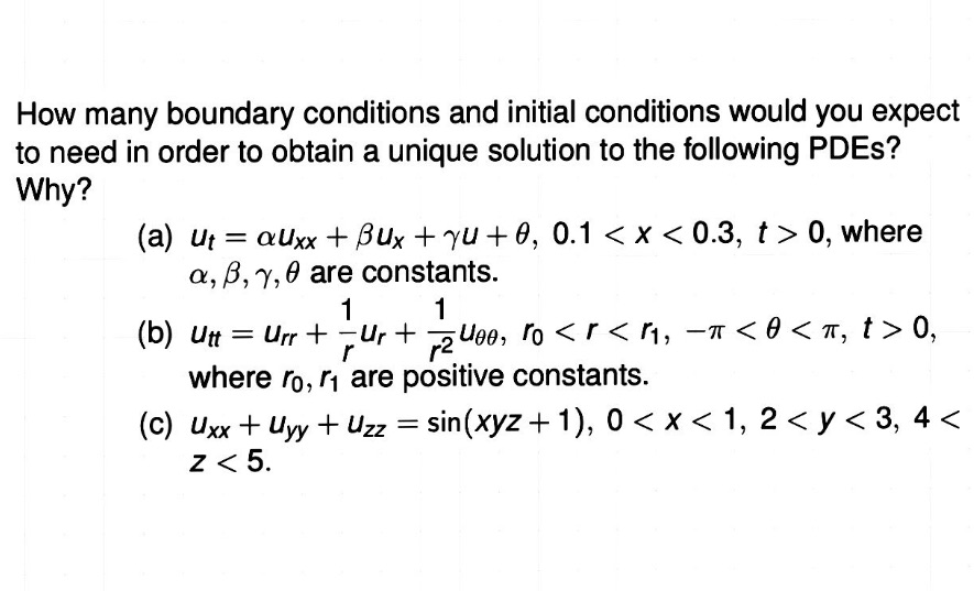 How many boundary conditions and initial