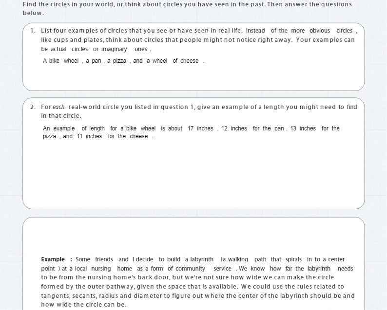 Find the circles in your world, or think about