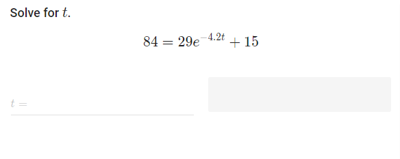 The Solve for T needs to be in Log form Define an