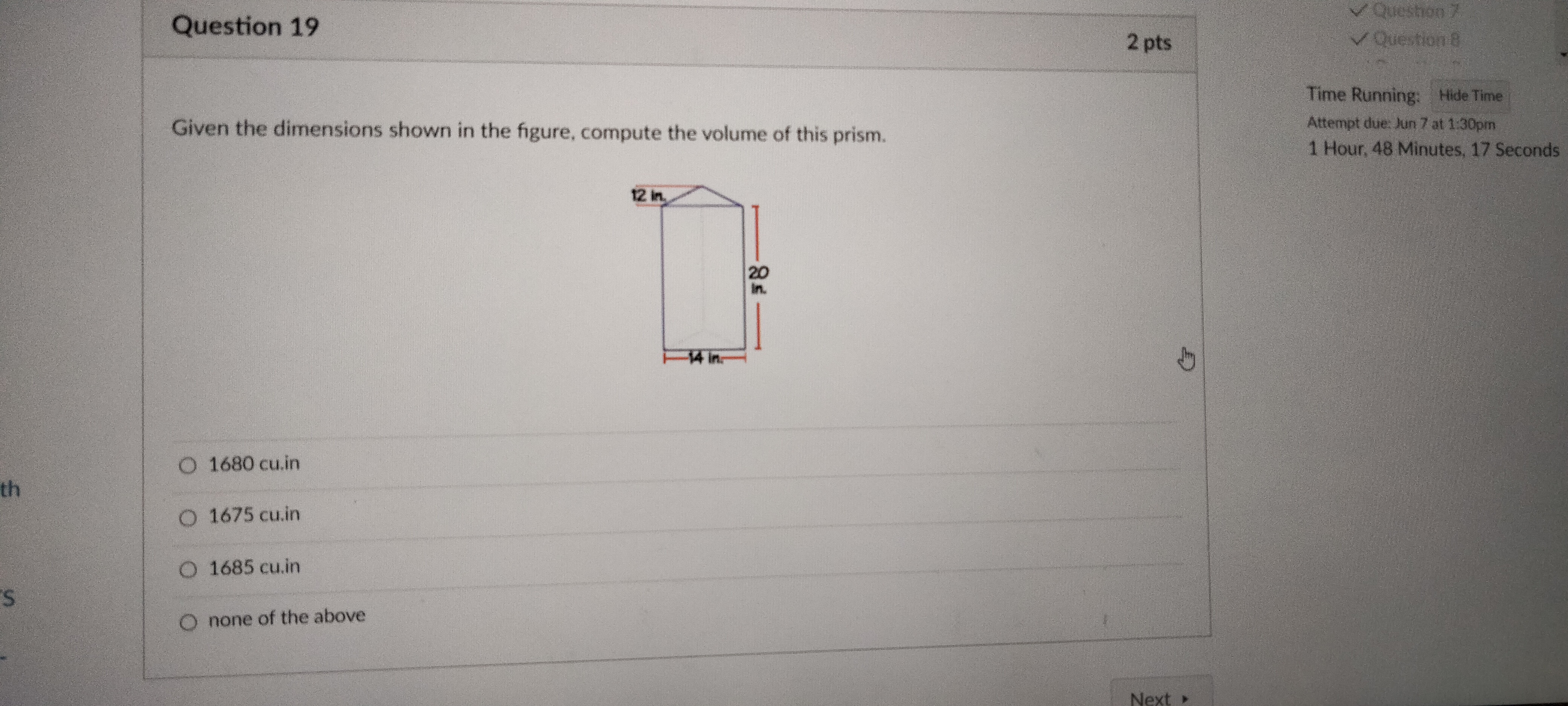 Queshoo Question 19 2 pts Question 8 Time