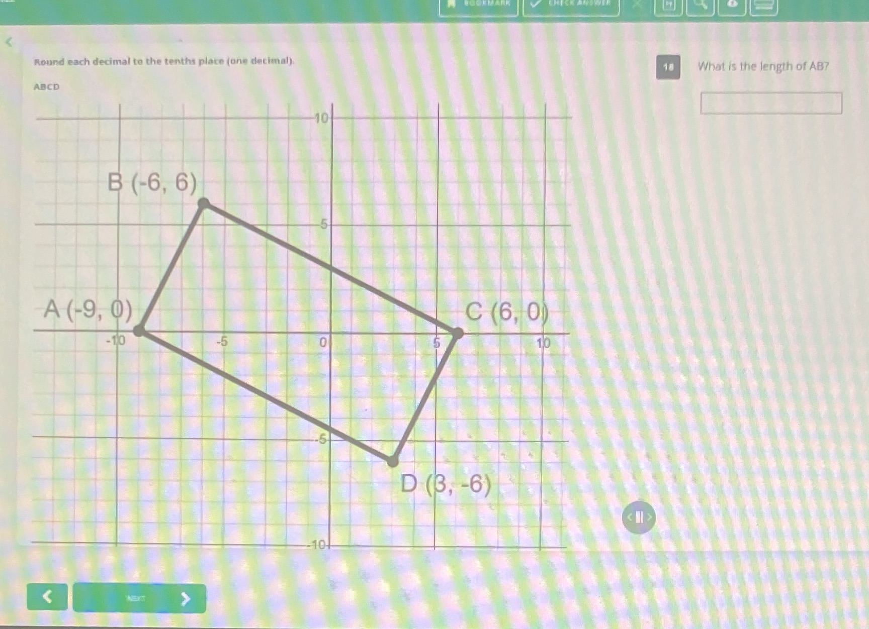 < Round each decimal to the tenths place (one