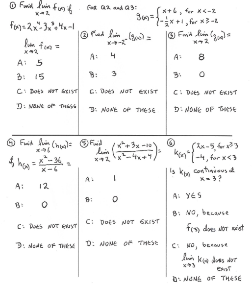 Answer all questions down below. Find the limit