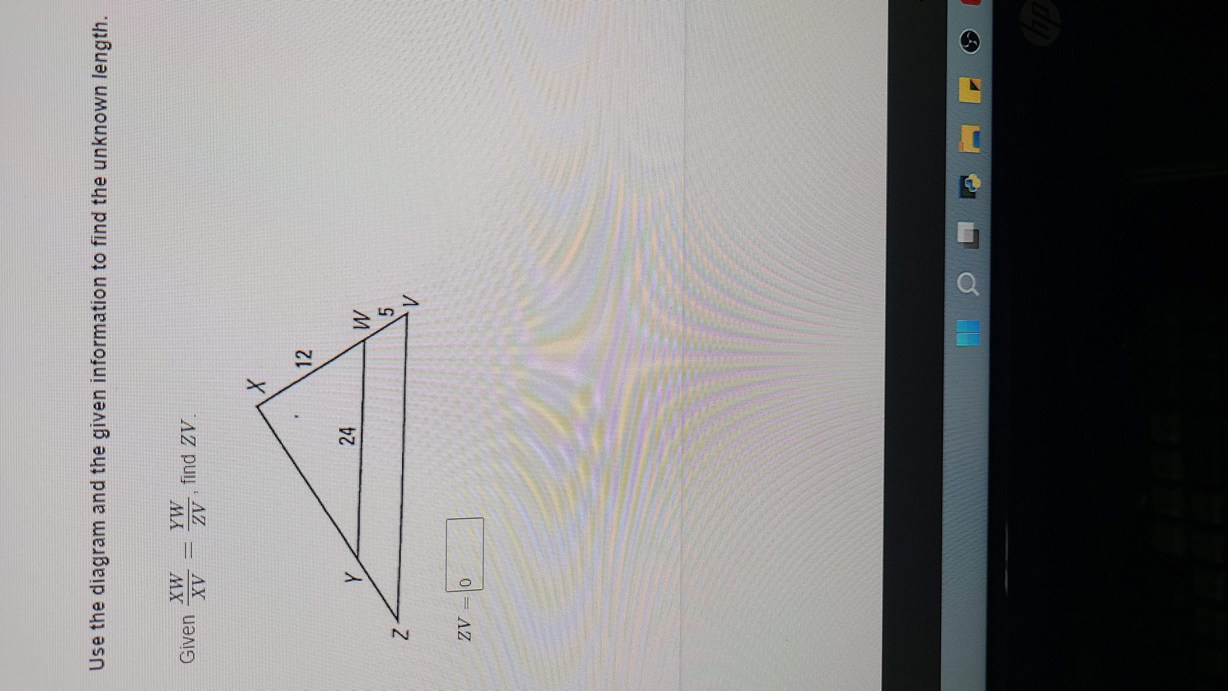 Use the diagram and the given information to find
