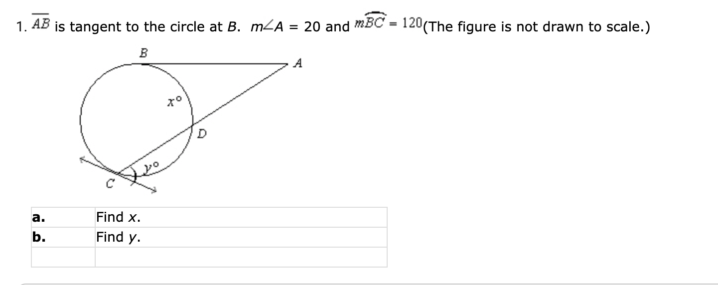 1. :43 is tangent to the circle at B. [1144 = 20