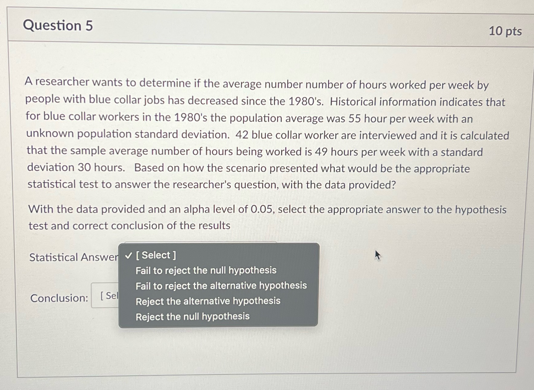 The list of answers provided in the picture is
