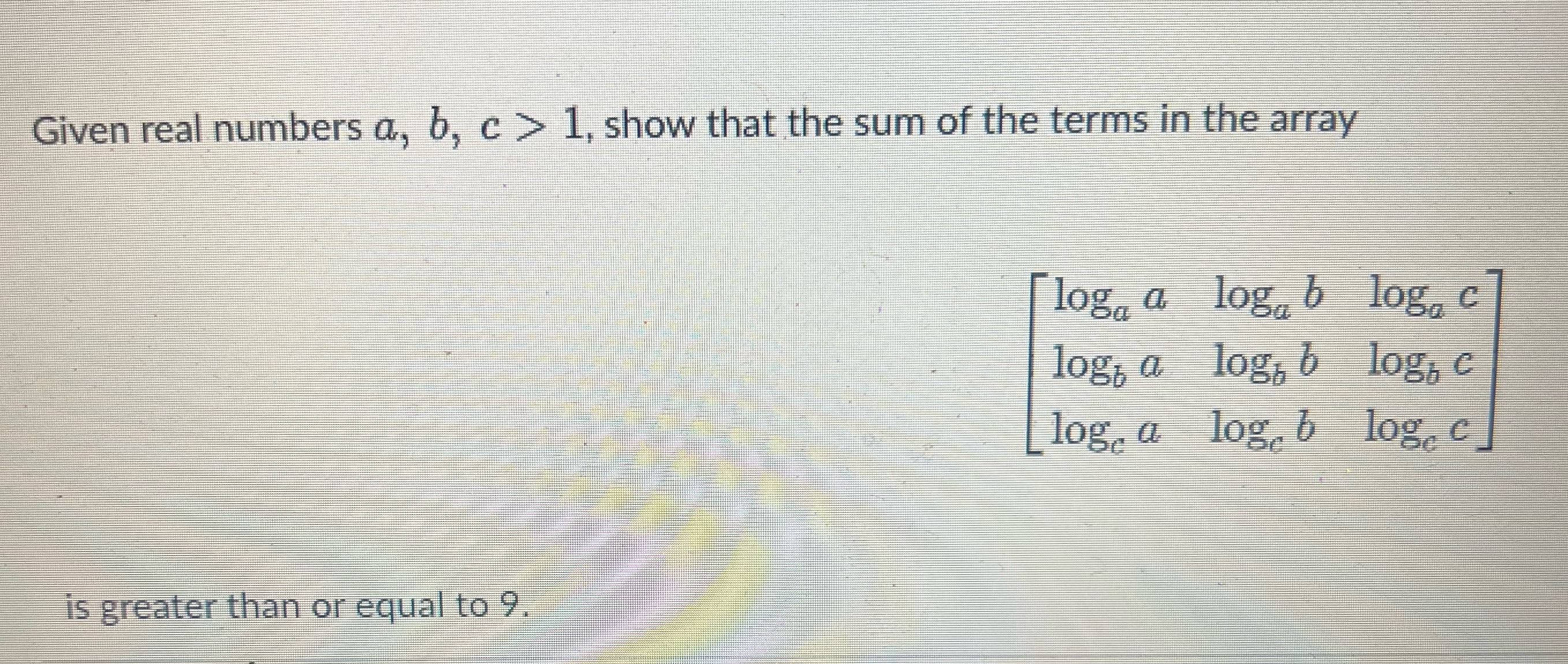Given real numbers a, b, c  style=