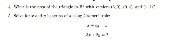 4. What is the area of the triangle in R'