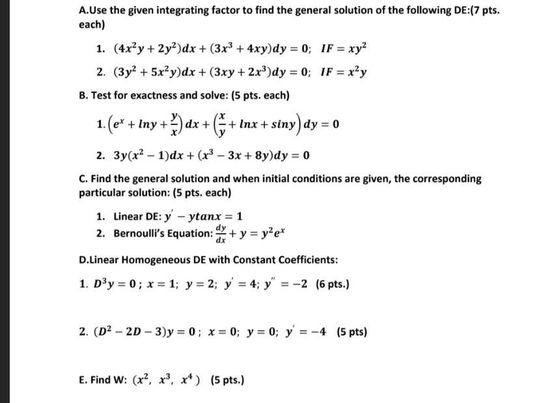 A.Use the given integrating factor to find the