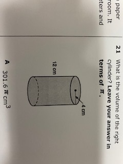paper 21 What is the volume of the right room. It