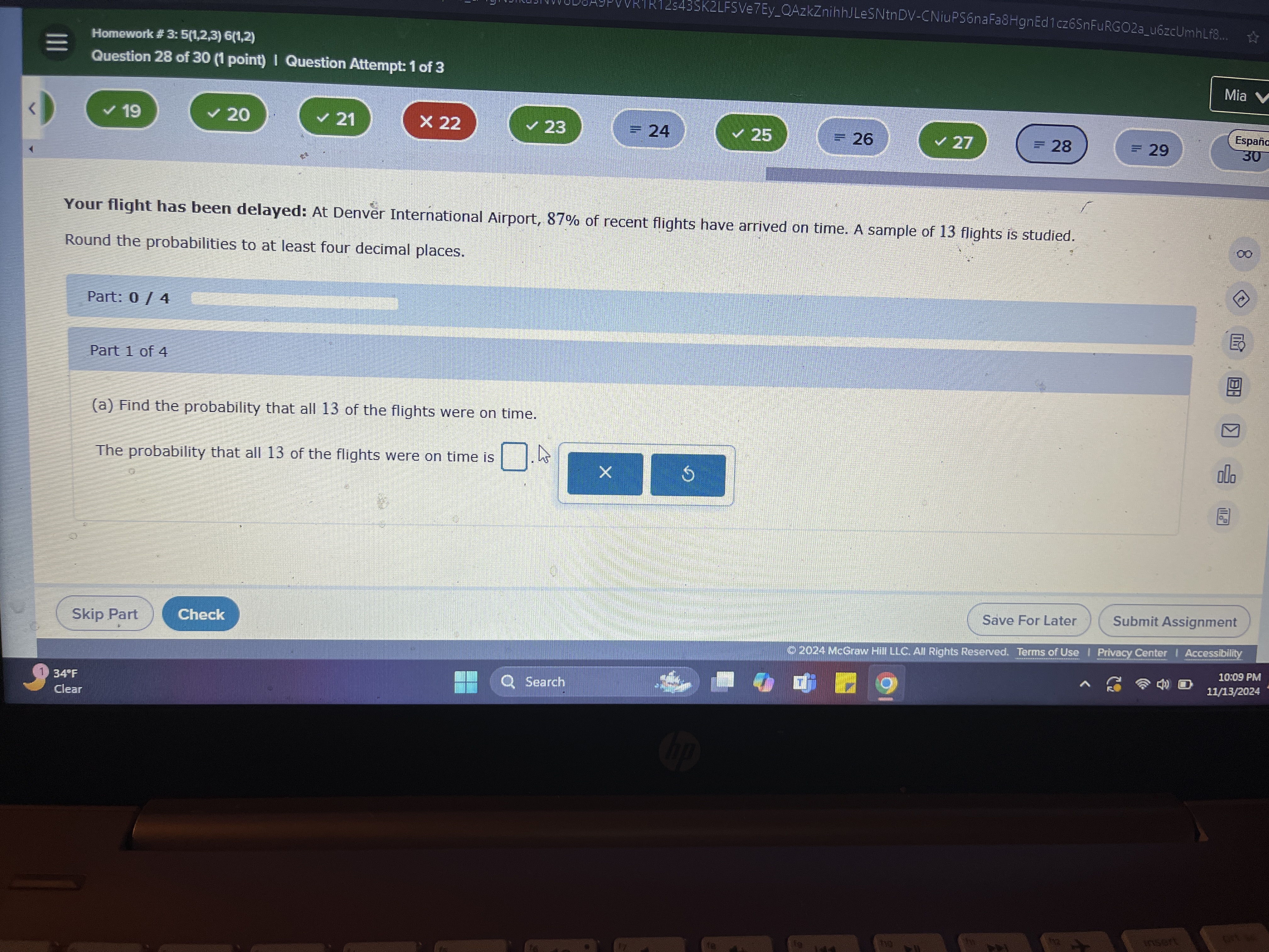 Homework # 3: 5(1,2,3) 6(1,2) Question 28 of 30