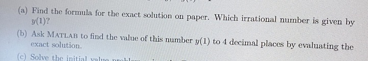 Initial value y'=4/(1+x^2) , y(0)=0Part a (a)