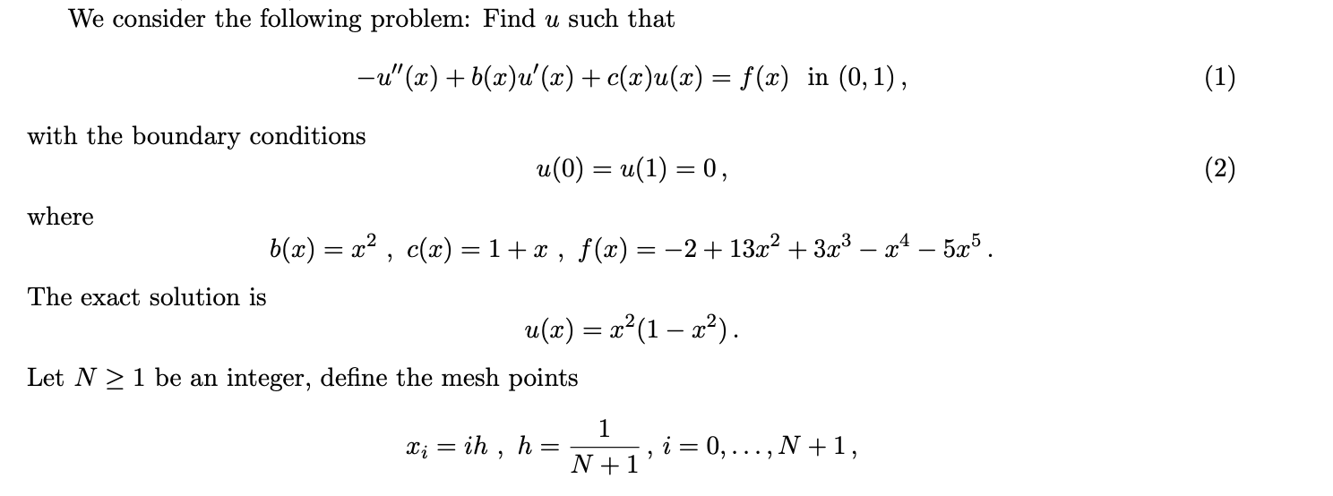 We consider the following problem: Find u such