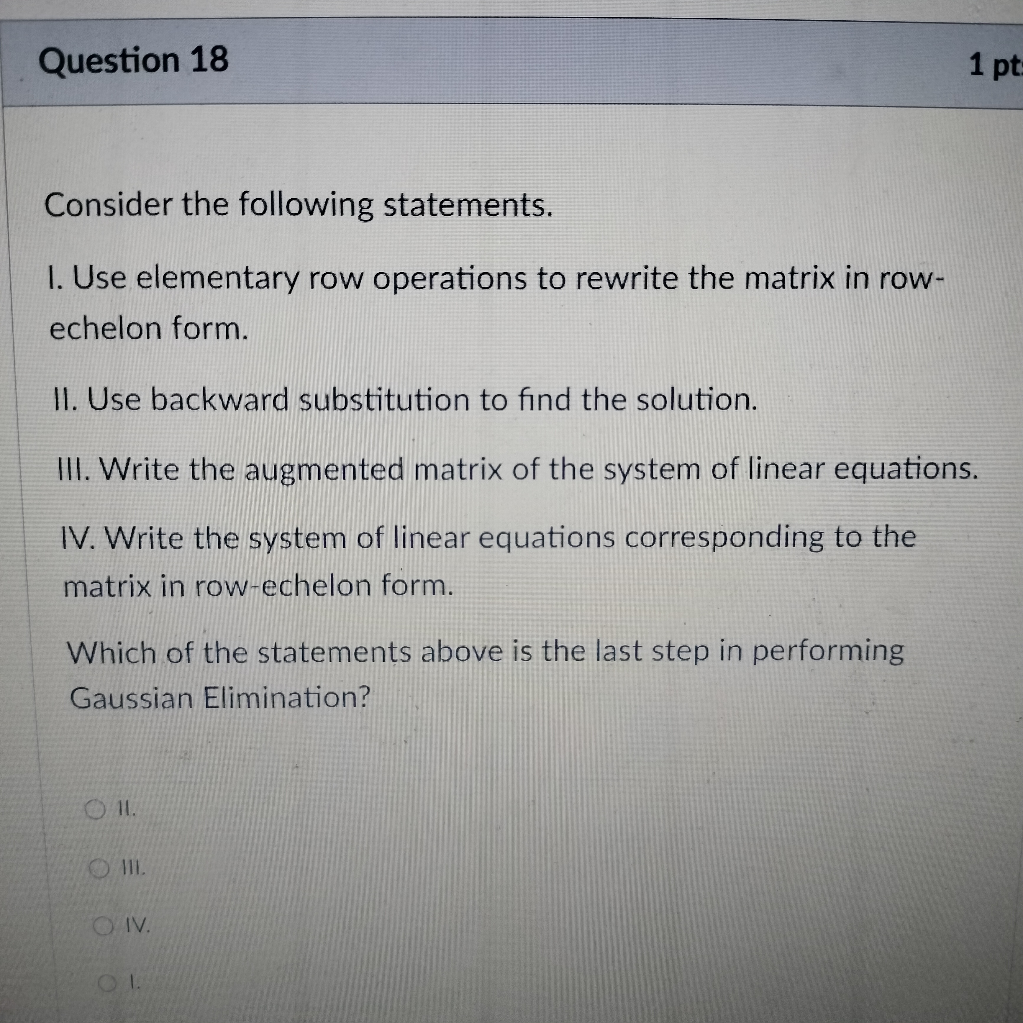 \fQuestion 16 1 pts Find the solution to the