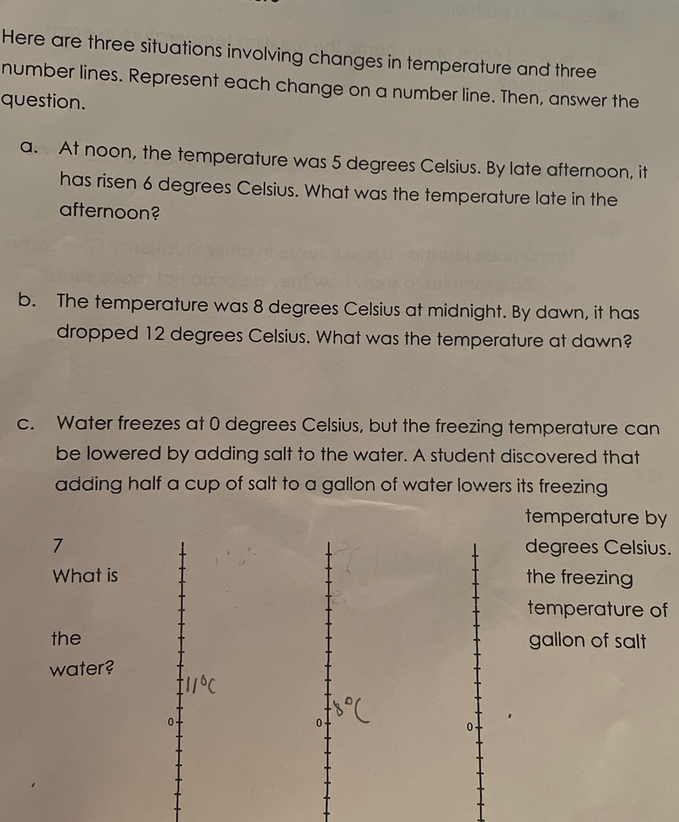 Here are three situations involving changes in